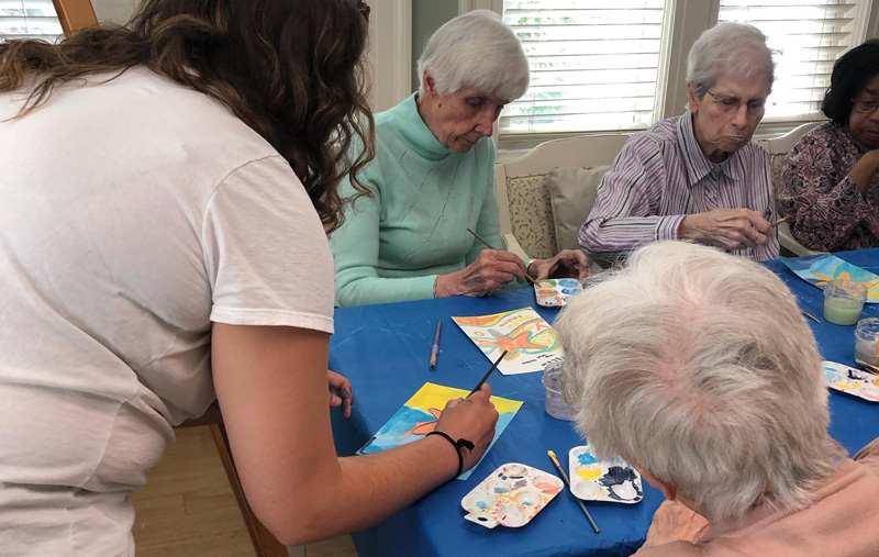 Residents enjoy arts and crafts.